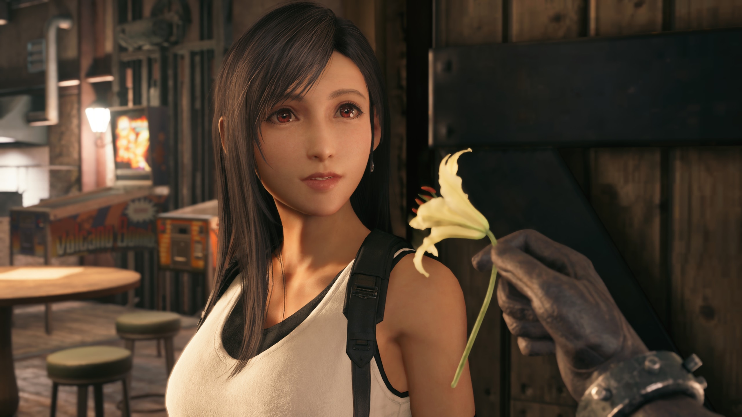 There's a portion in the original game where Tifa helps Cloud remember his original self.