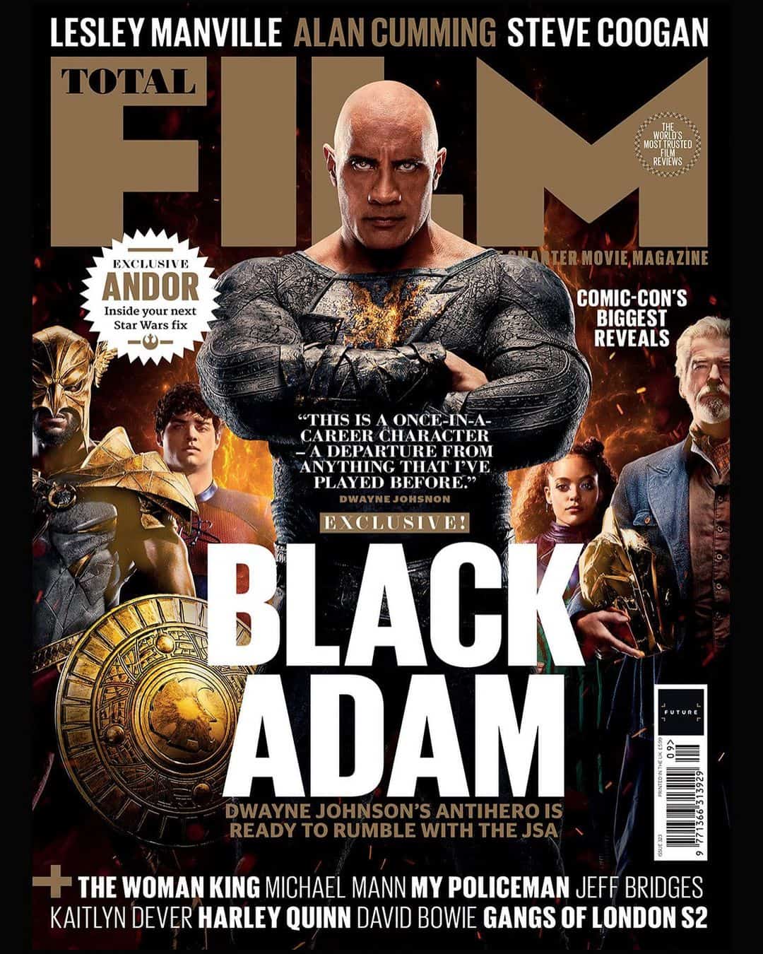 Dwayne Johnson's Black Adam Total Film cover.