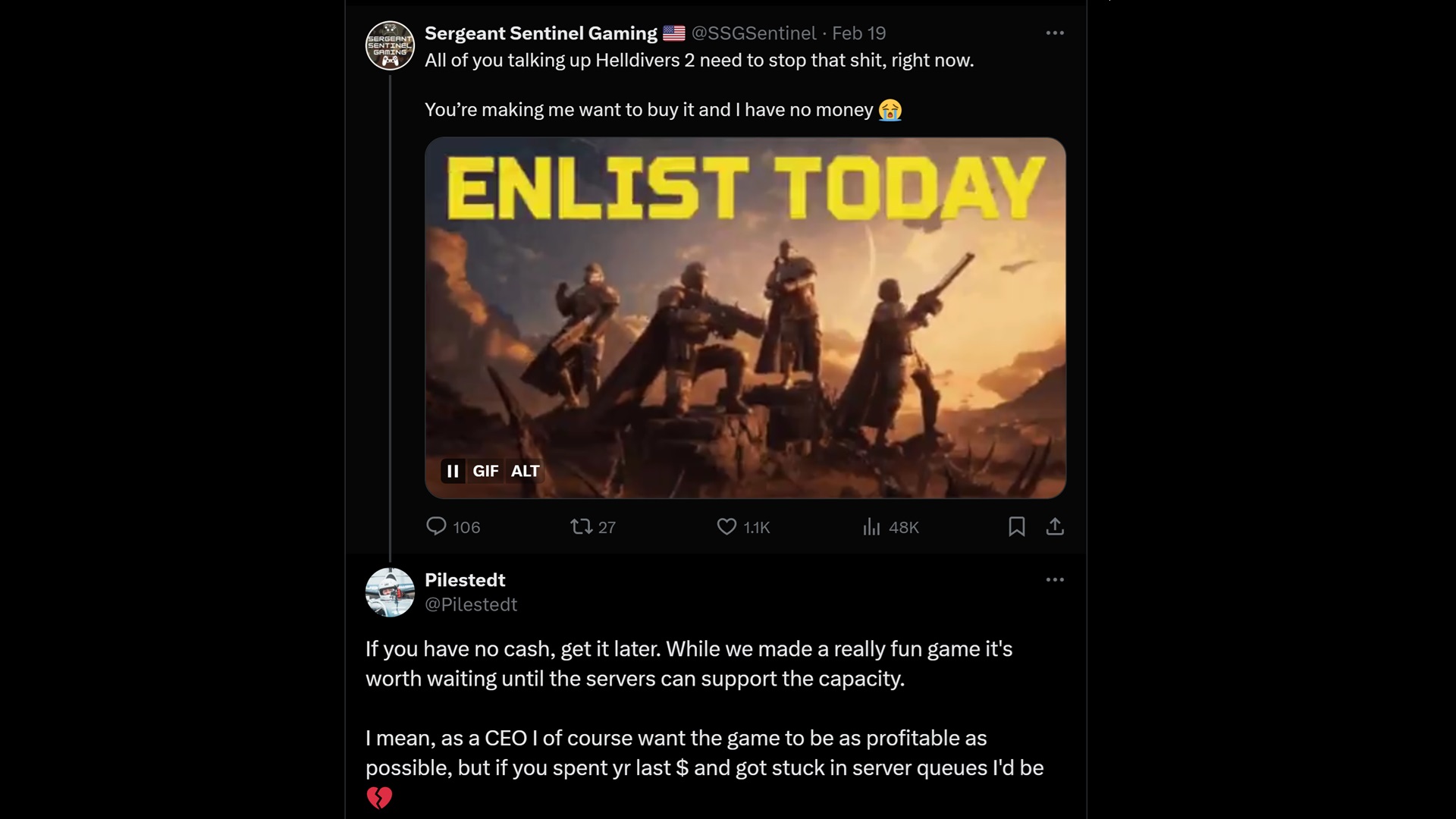 Despite telling players to hold off on Helldivers 2, the servers are still struggling to keep up.