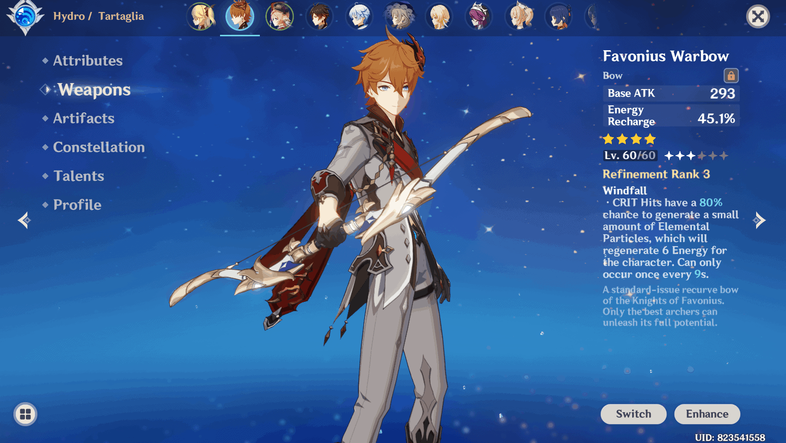 Top Builds For Tartaglia/childe In Genshin Impact