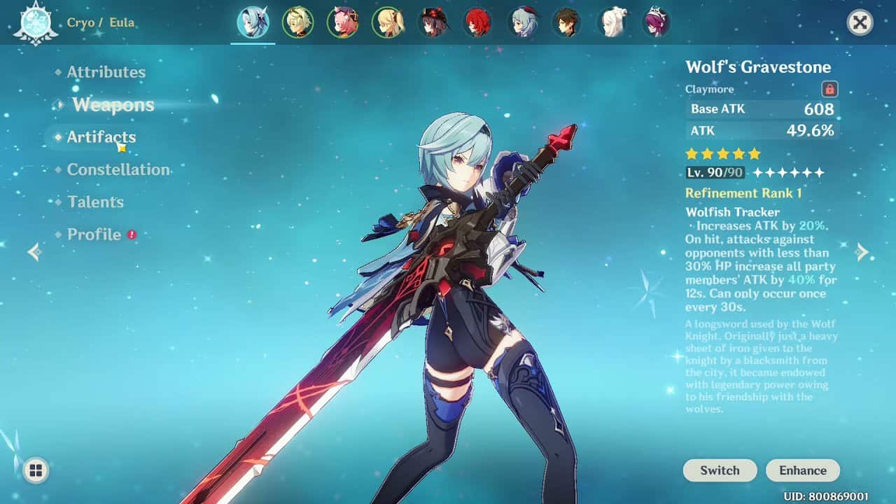 Top Builds For Eula In Genshin Impact