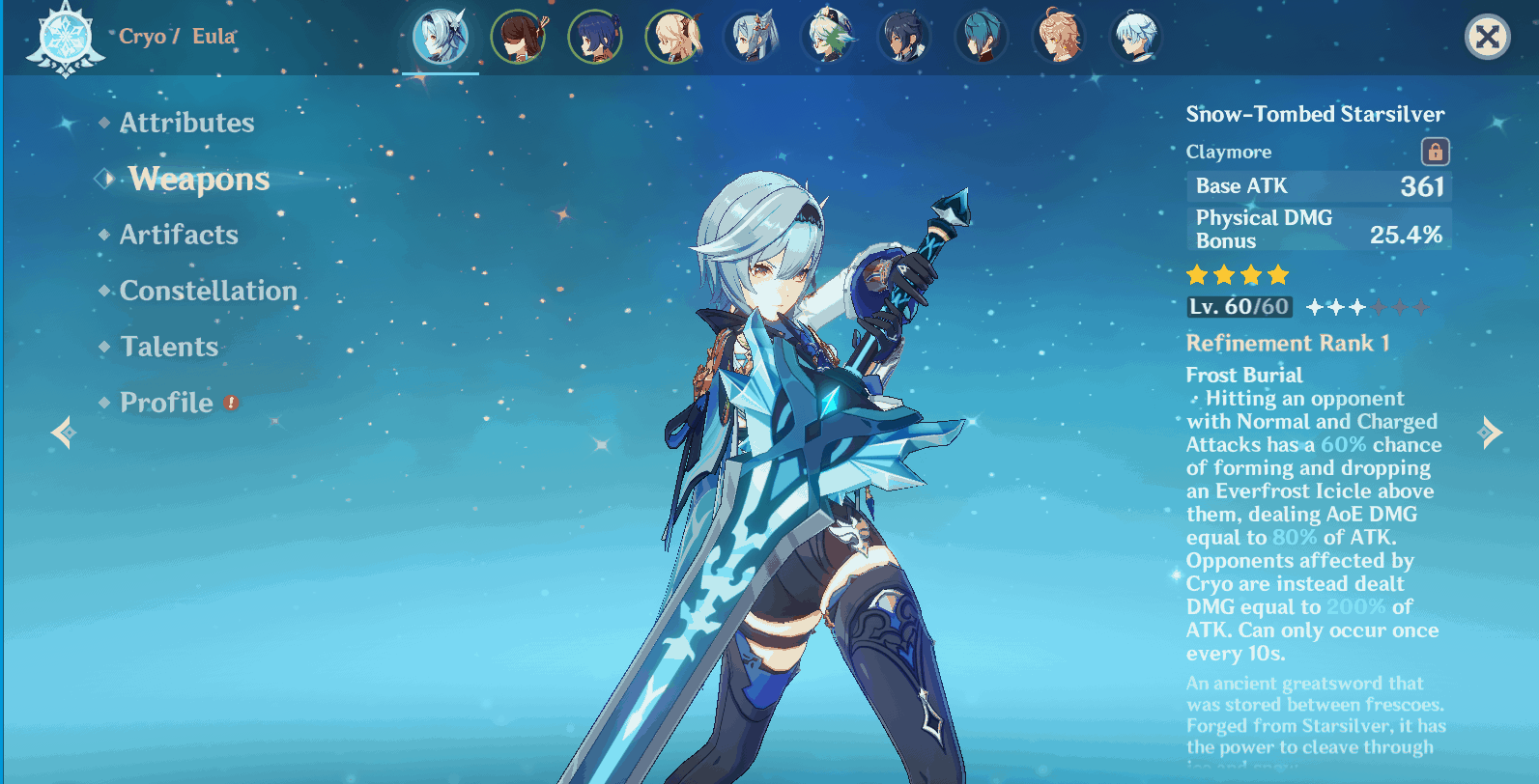 Top Builds For Eula In Genshin Impact