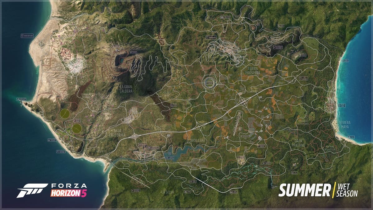 Playground Games reveals full Forza Horizon 5 map