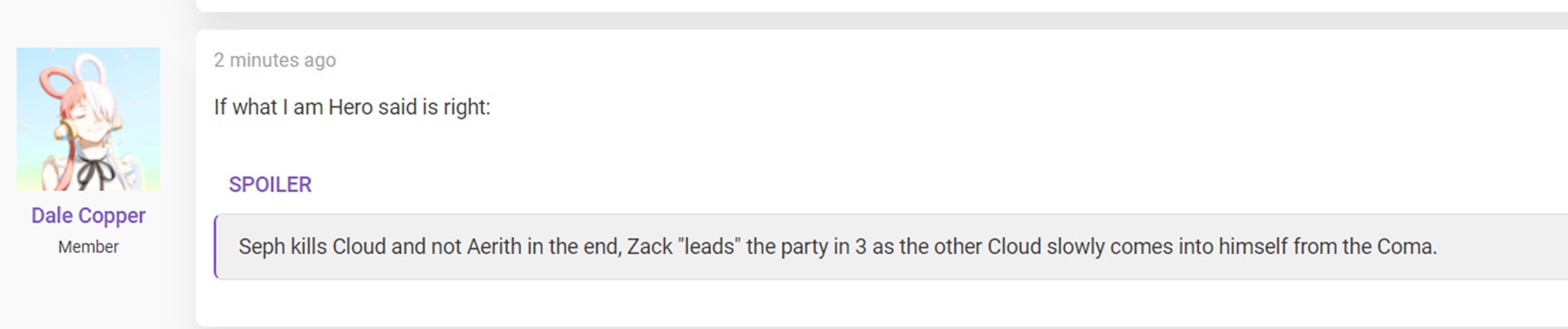 The third game in the FF7 Remake trilogy is expected to come out in the next 2-3 days.