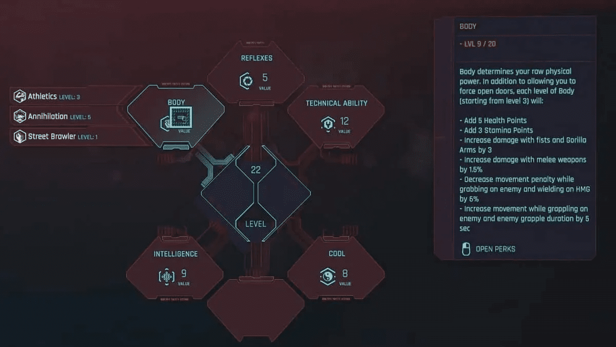 Cyberpunk 2077 Attributes, Skills, And Perks Guide