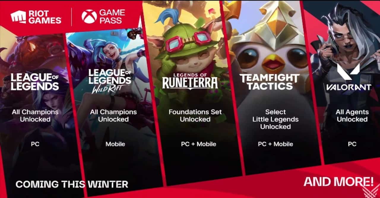 Game Pass subscribers to get all League of Legends champions and VALORANT agents for free
