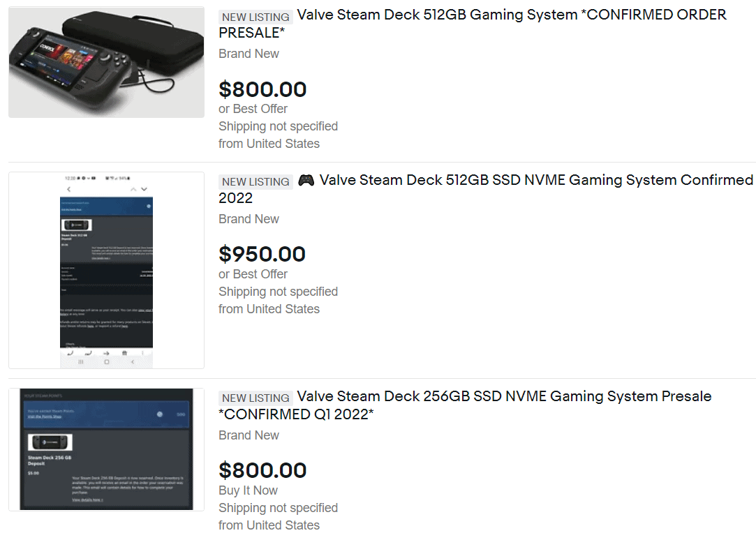 Scalpers Targeting The New Steam Deck