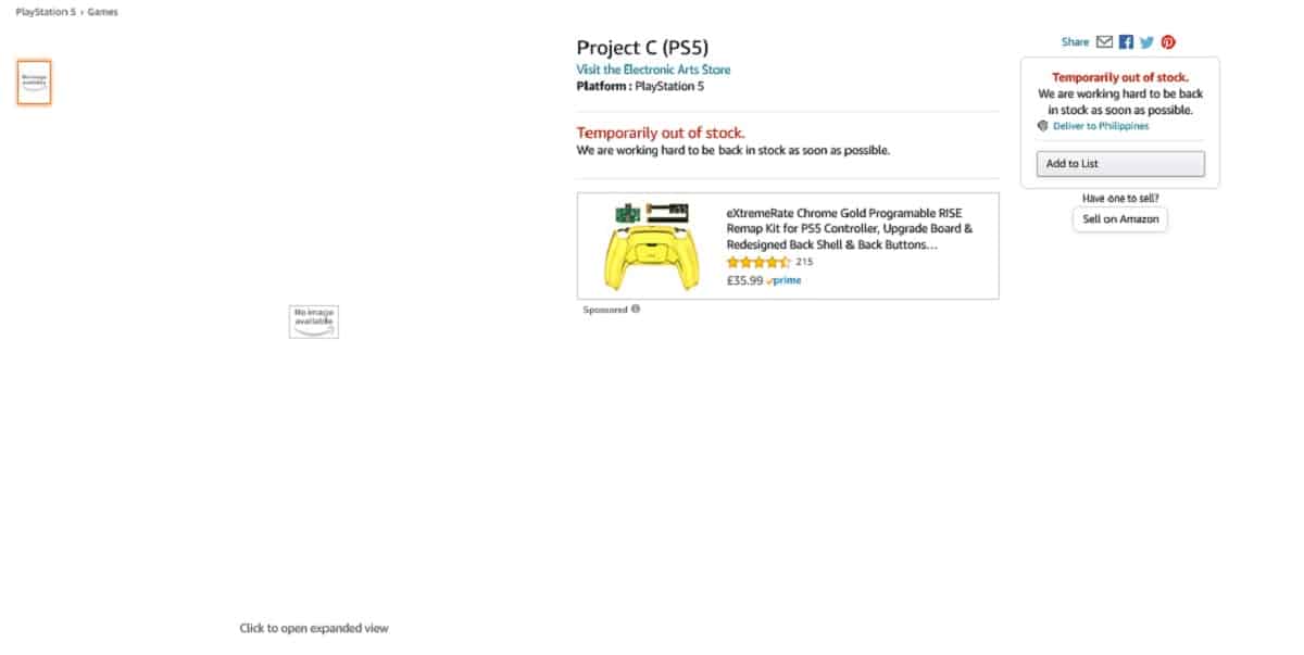 Hawk-eyed Fans Notice Project C Listing From Ea On Amazon Uk