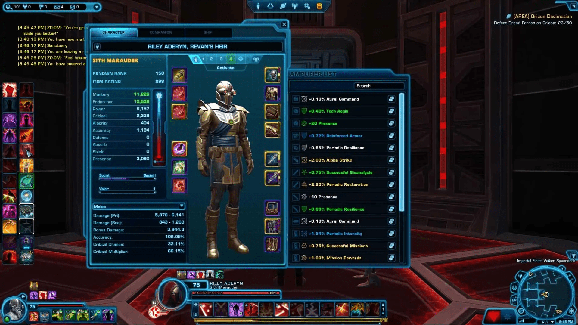 Star Wars: The Old Republic Patch Makes Amplifier Tab Collapsible