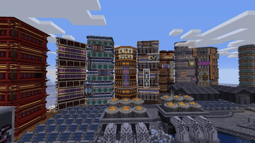 Minecraft Players Replicate Night City From Cyberpunk 2077