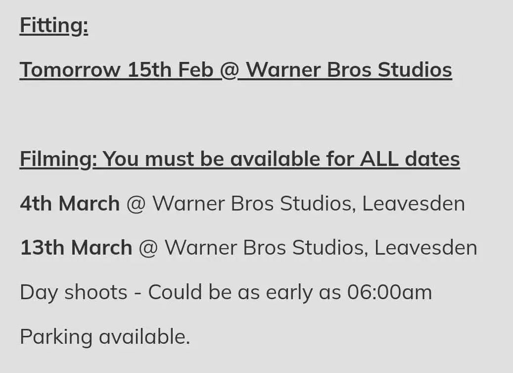 Season 2 schedule of reshoots.