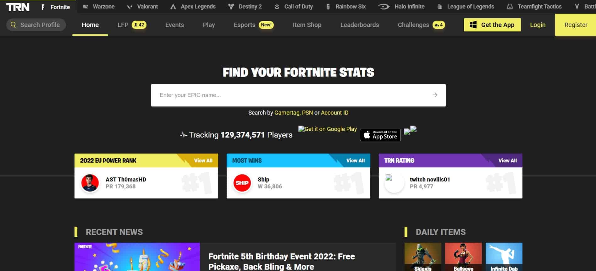 Best Fortnite Tracker Websites