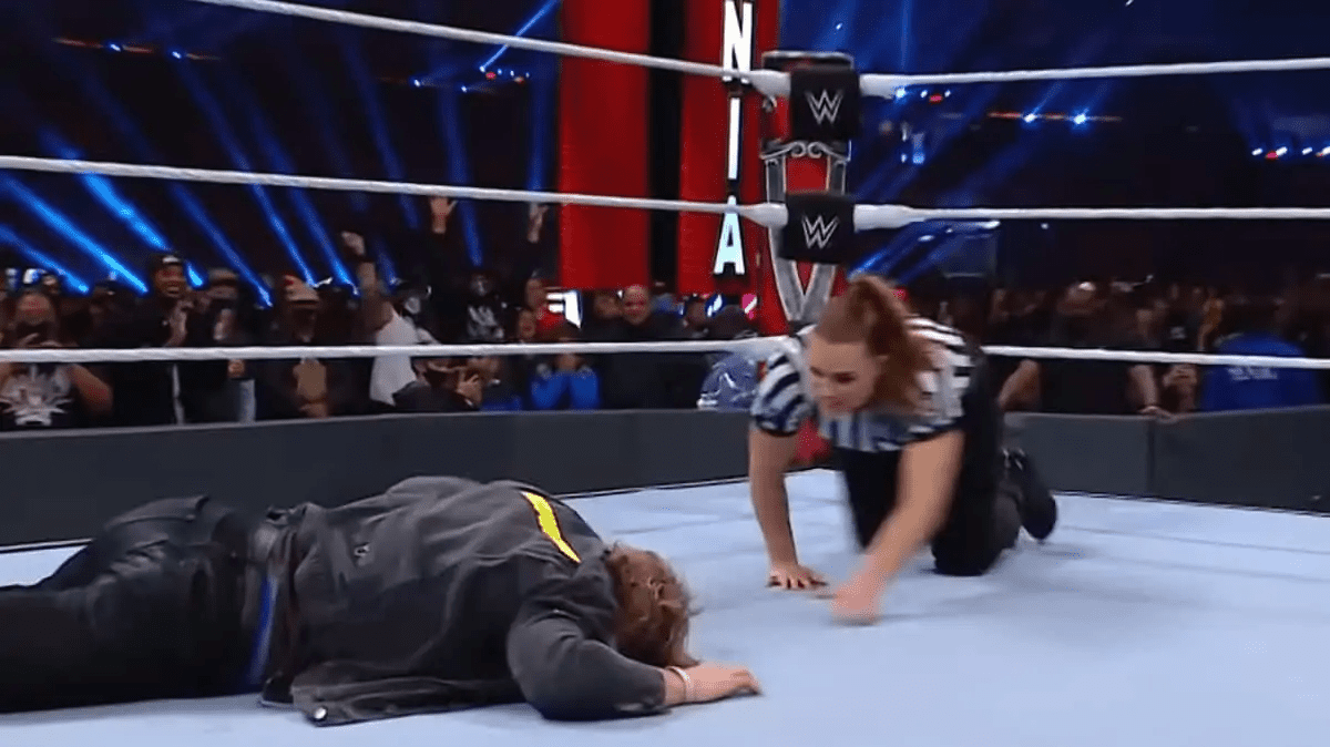 Kevin Owners Hits Logan Paul With Stunner at WrestleMania 37