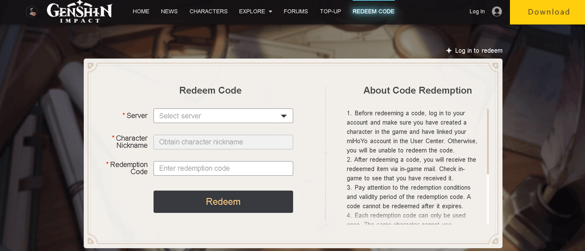 Genshin Impact Redemption Codes 2021