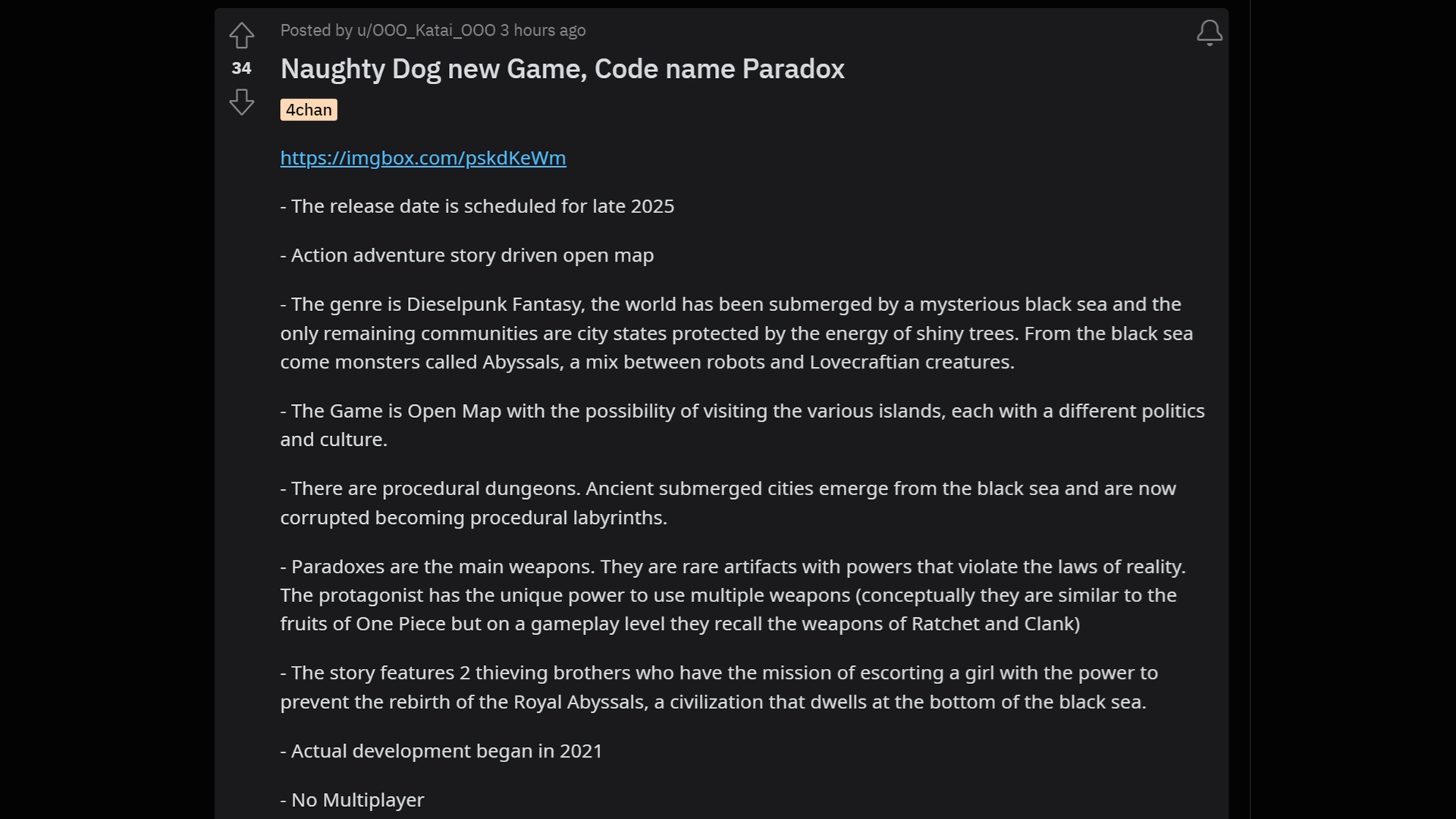 Naughty Dog probably isn't going to be ready to release anything new for a while.