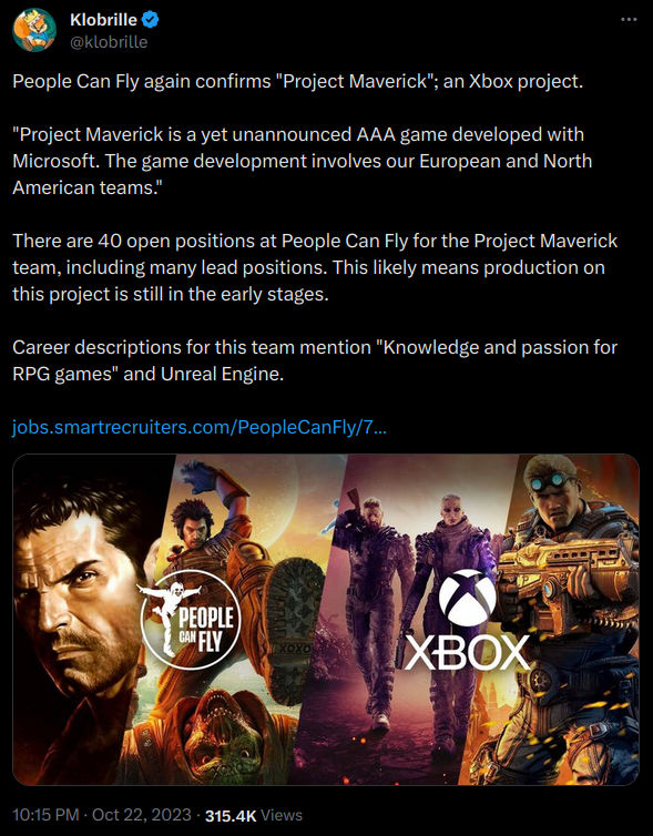 @klobrille's tweet on 'Project Maverick'.