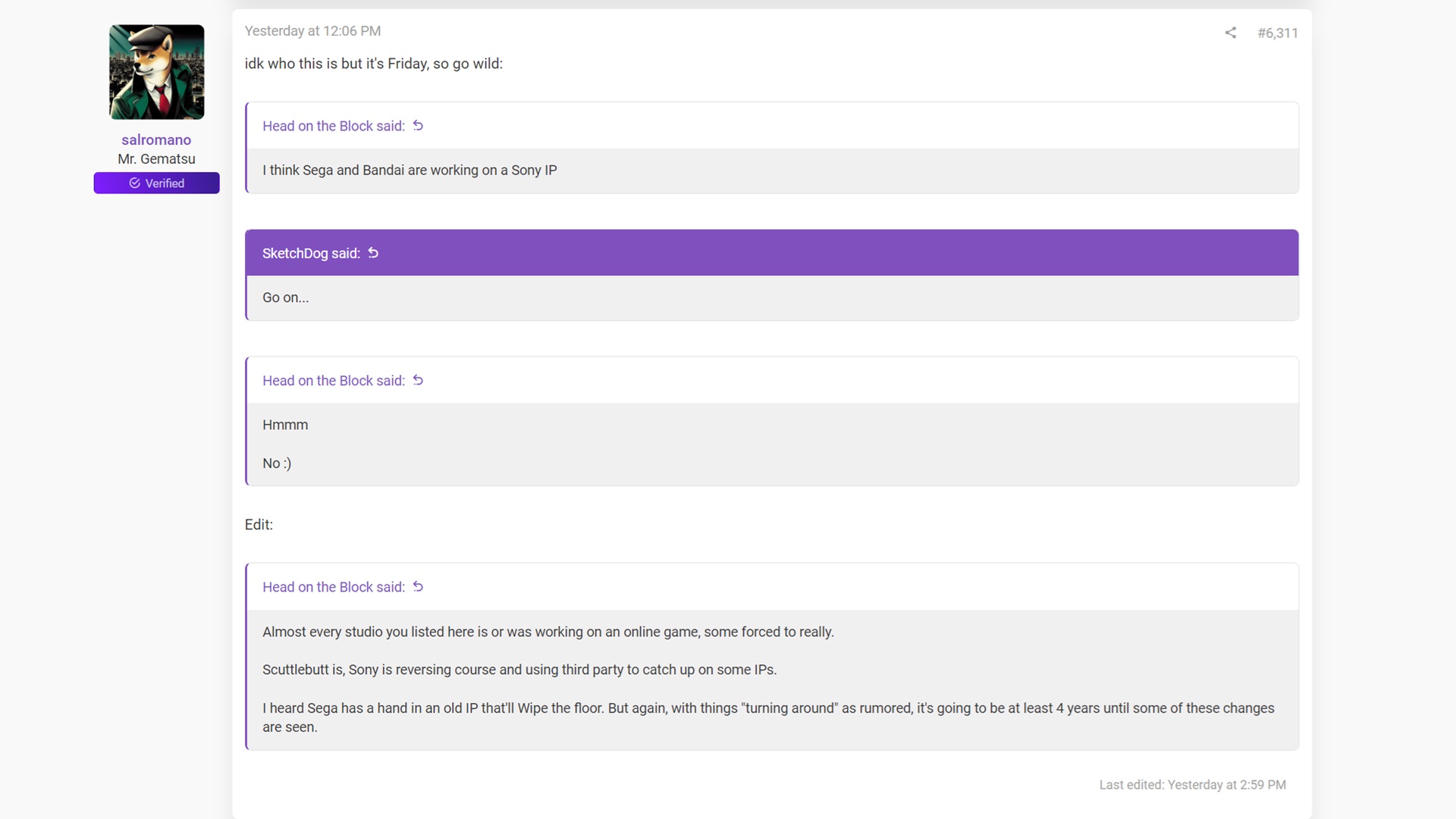 Considering the legitimacy of the source, or the lack thereof, it's best to file this in the speculation cabinet in the meantime.