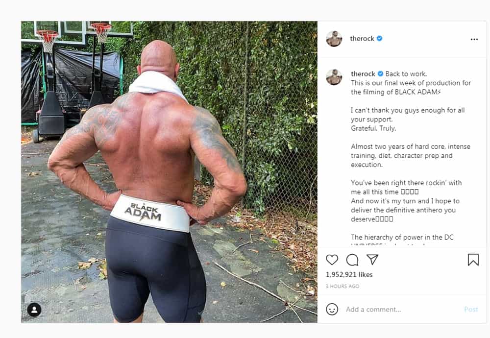 Dwayne Johnson Shares Fitness Regimen And Confirms Final Week Of Production Of Black Adam