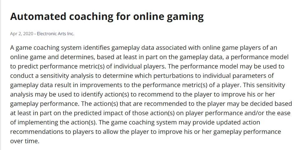 Ea Is Developing An Automated Coaching System For Online Players