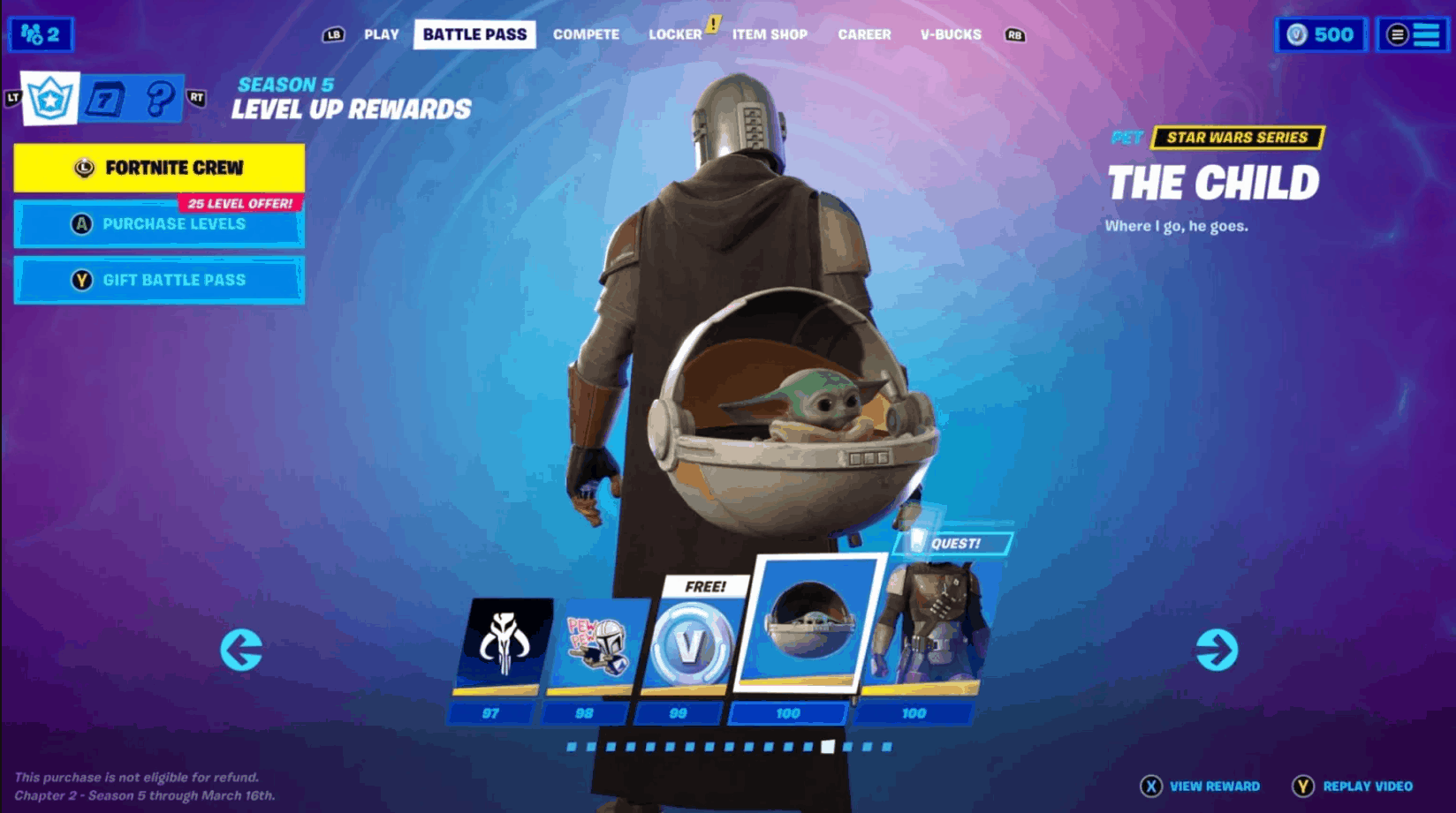 Get Baby Yoda Back Bling In Fortnite Season 5