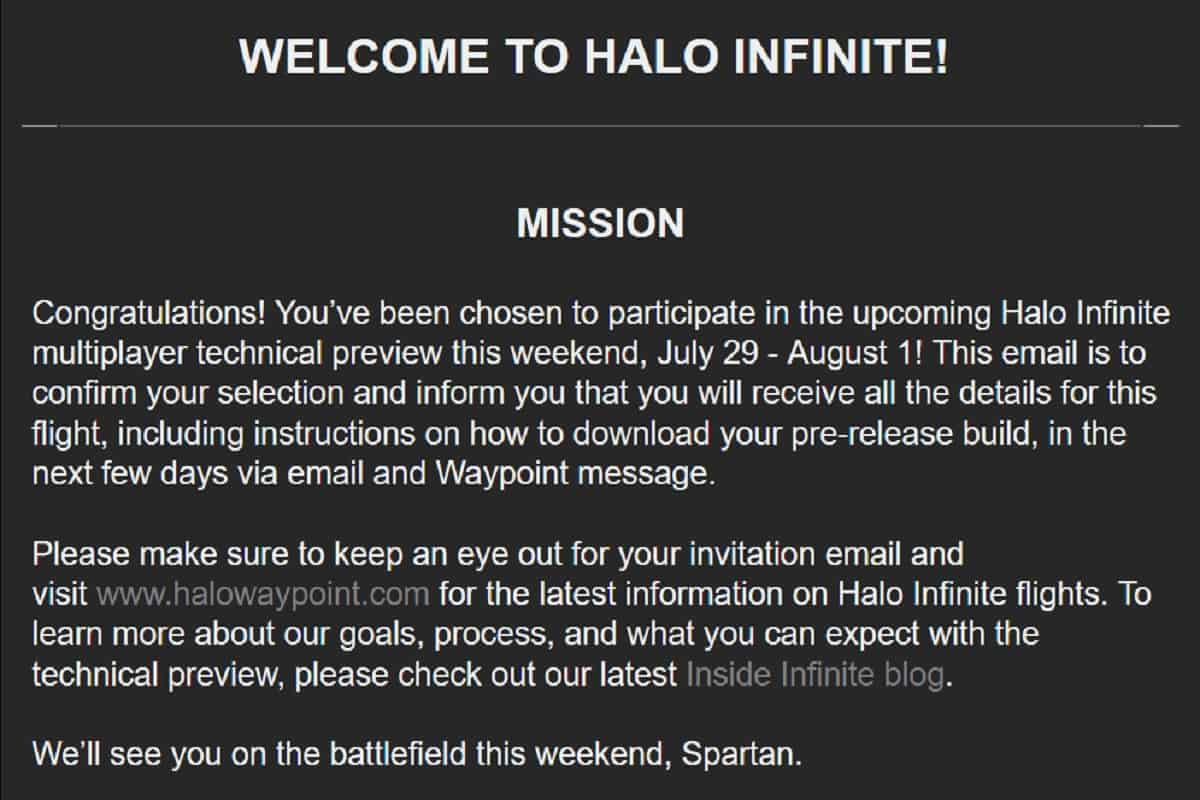 The First Halo Infinite Multiplayer Preview Will Kick Off On July 29