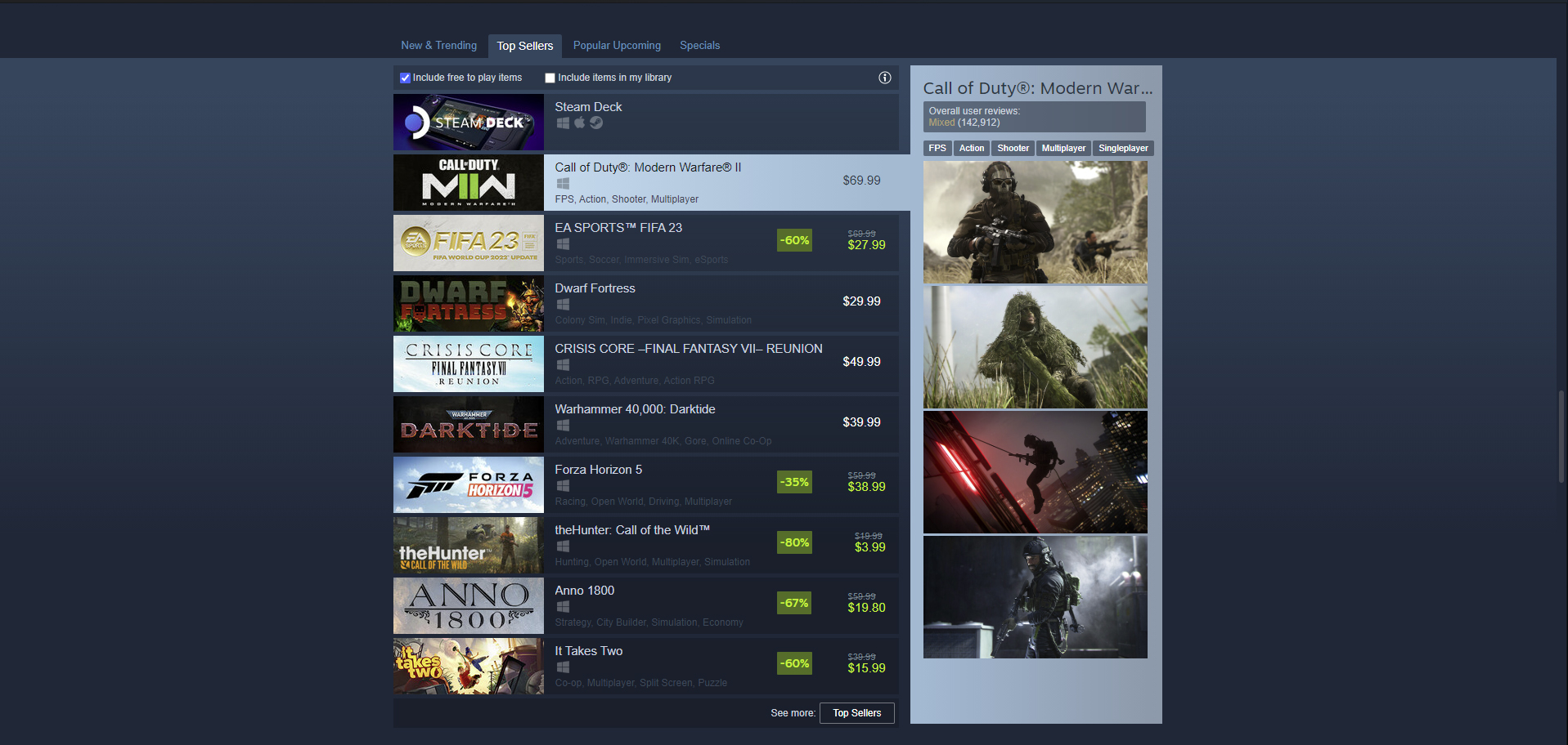 Best Seller Mw Steam Screenshot