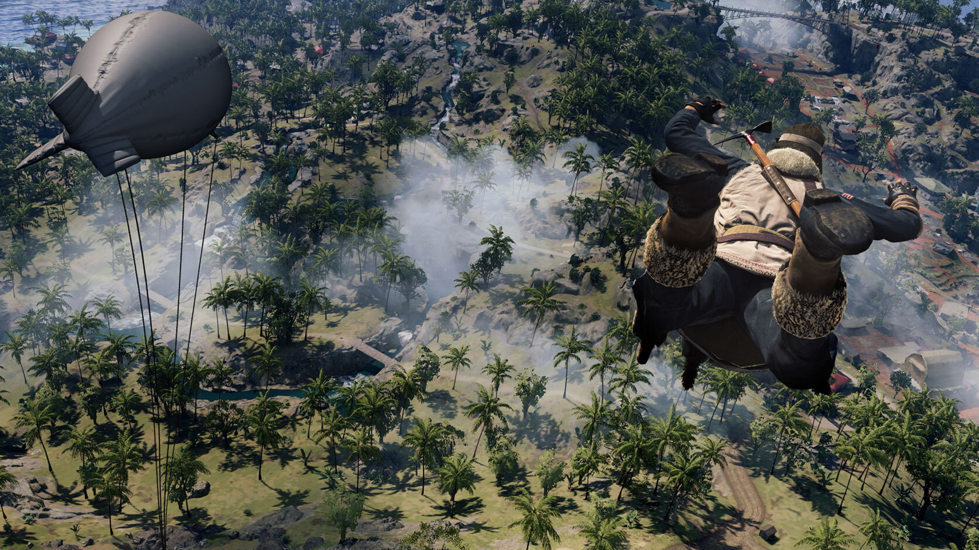 King Kong smashes an innocent parachuting player