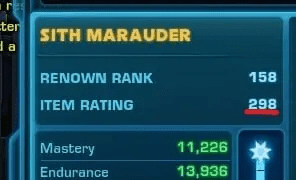 Star Wars: The Old Republic Item Rating 306 Guide