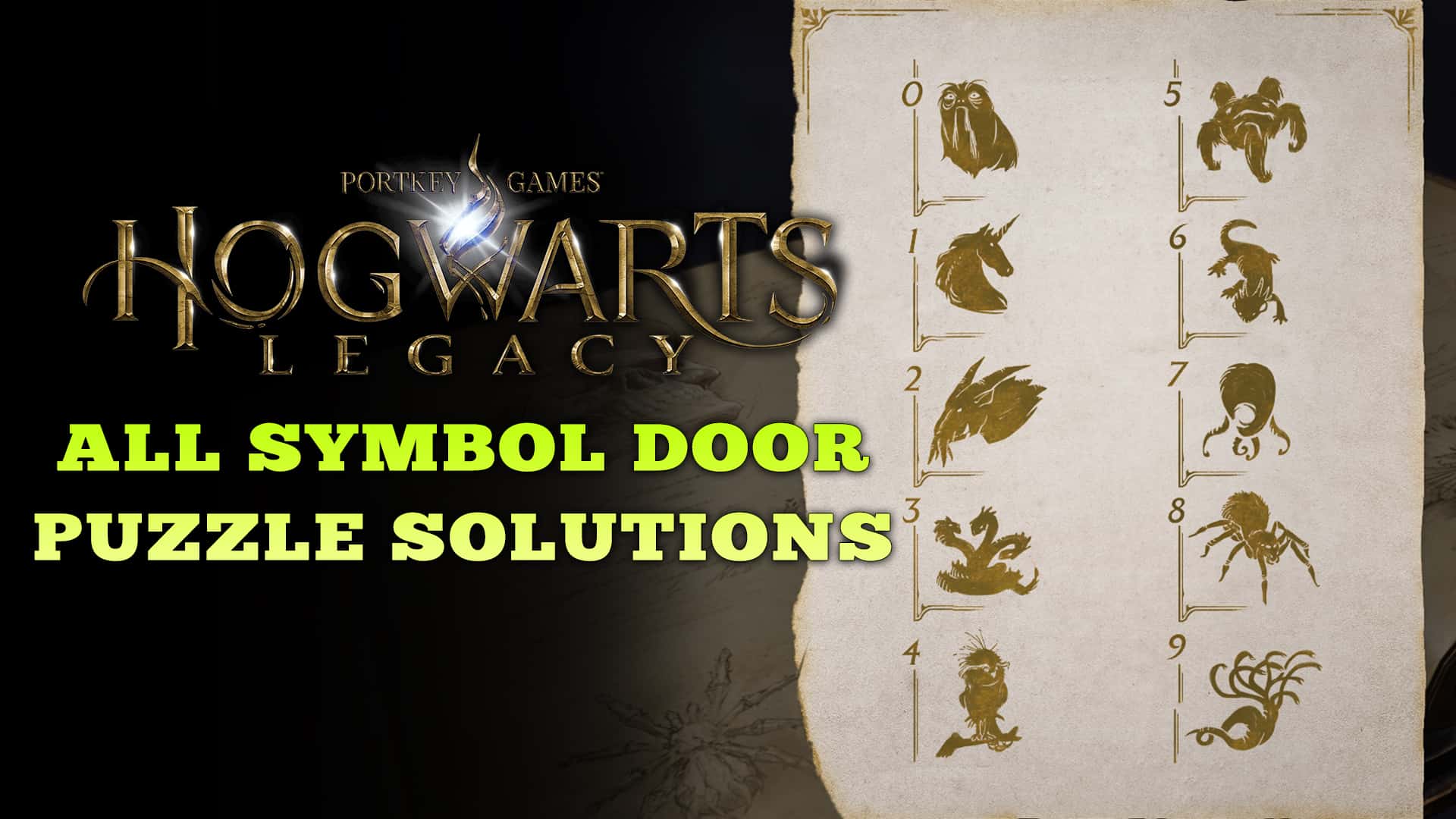 All animal symbol puzzle doors in Hogwarts Legacy and their solutions