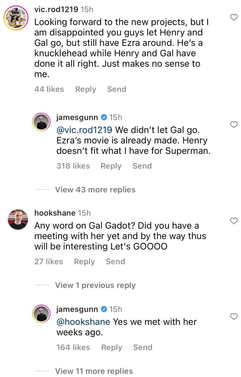 James Gunn Addresses The Future Of Gal Gadot And Ezra Miller