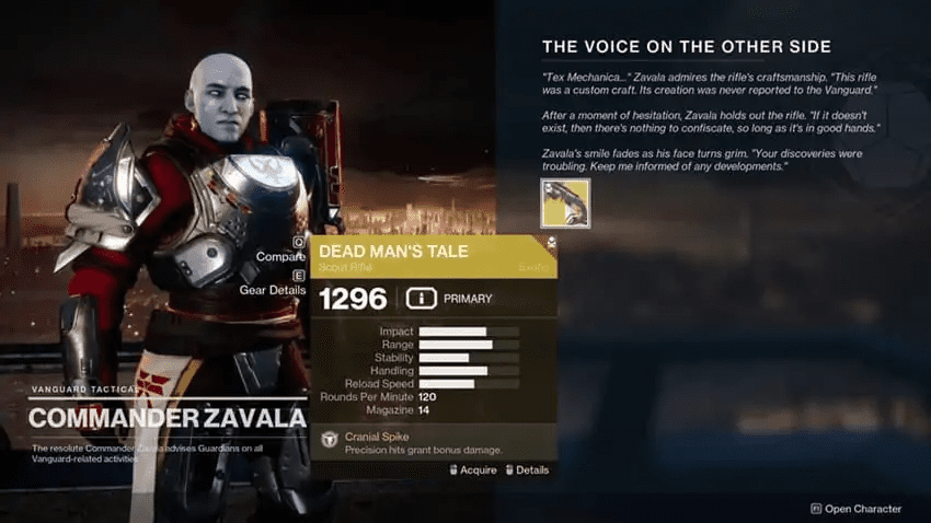 Unlocking The Dead Man's Tale Scout Rifle In Destiny 2 - Guide