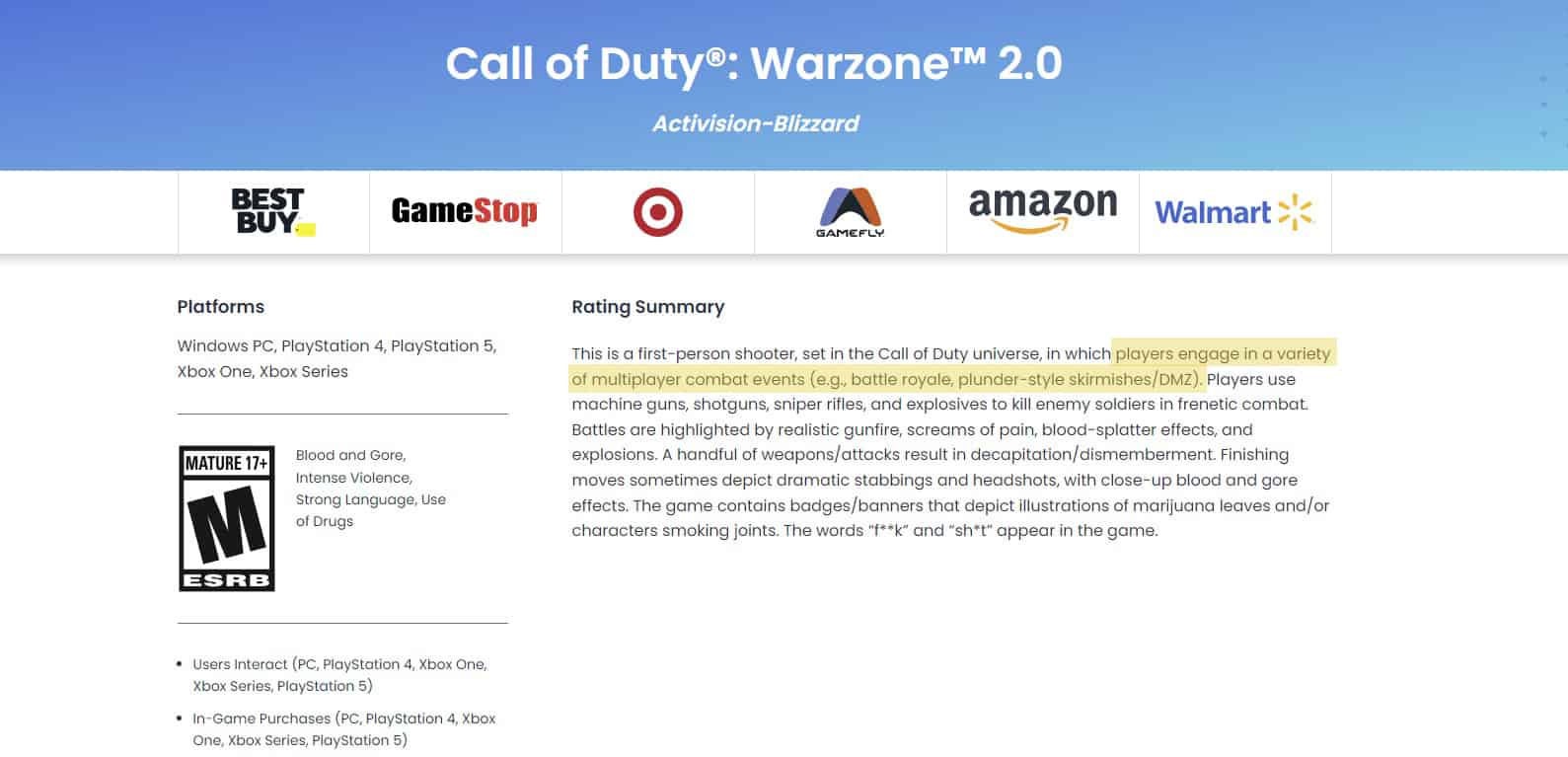 According To The Esrb, Dmz Mode Could Release With Call Of Duty: Warzone 2