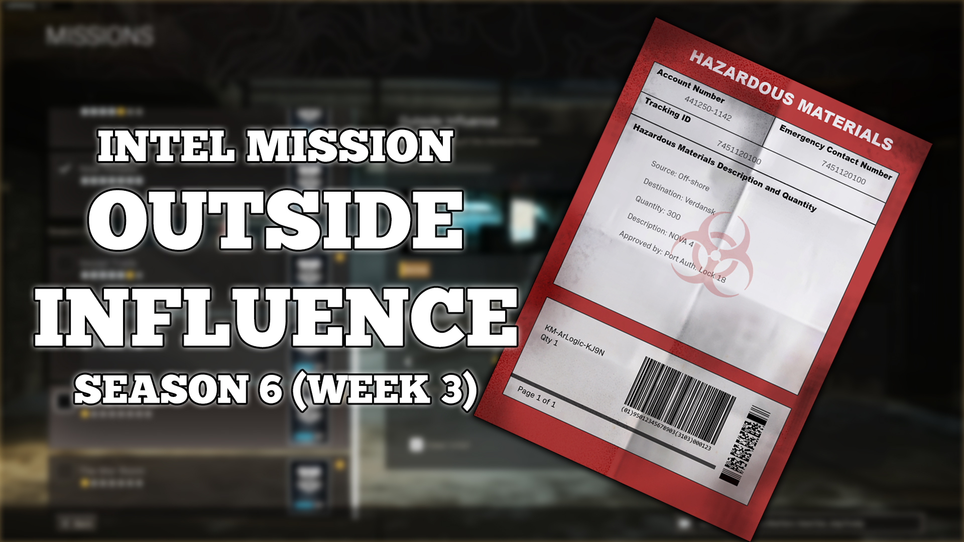 Intel Mission Guide - "Outside Influence" (Season 6 - Week 3)