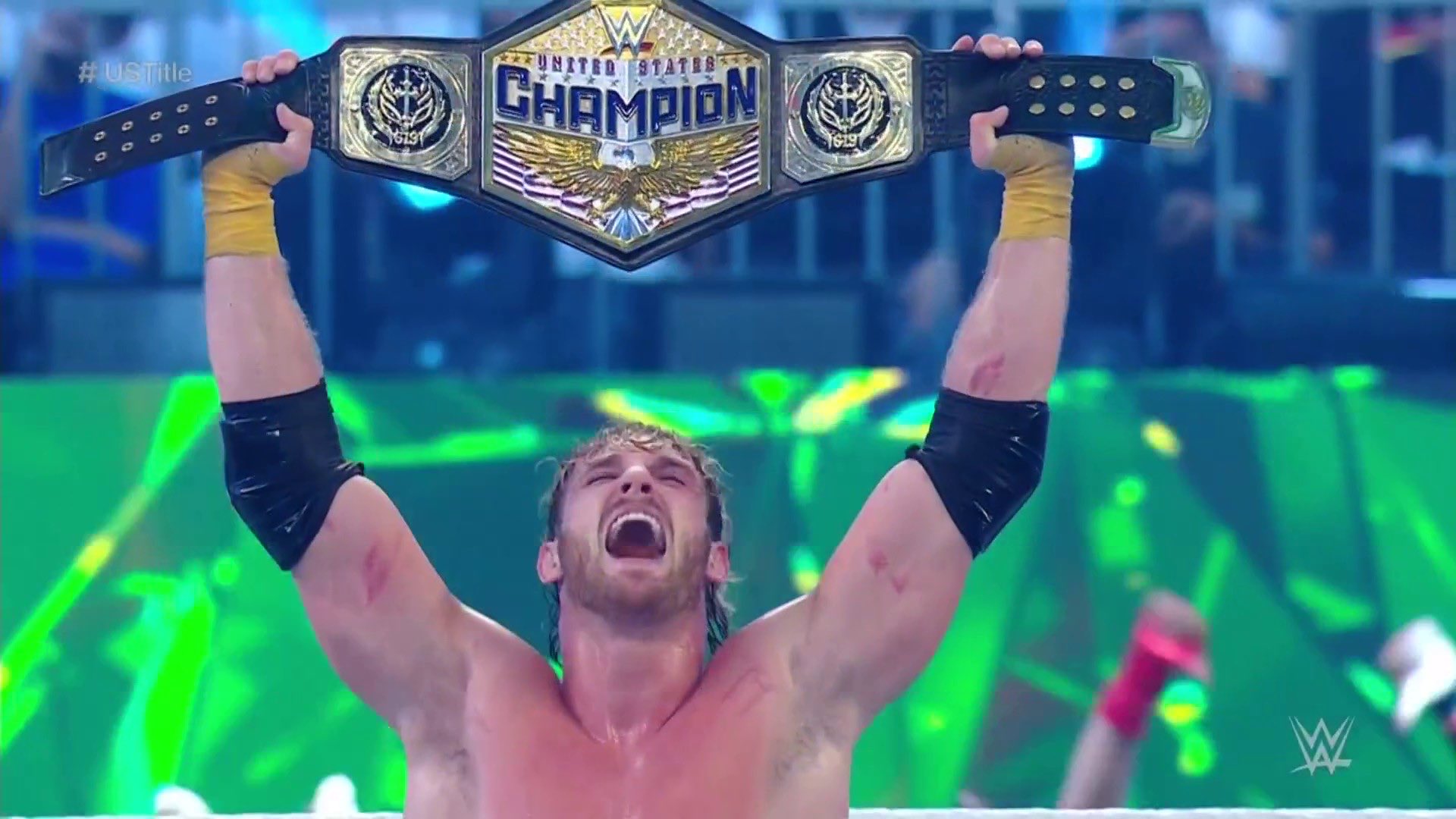 This is Logan Paul's first title belt in the WWE.