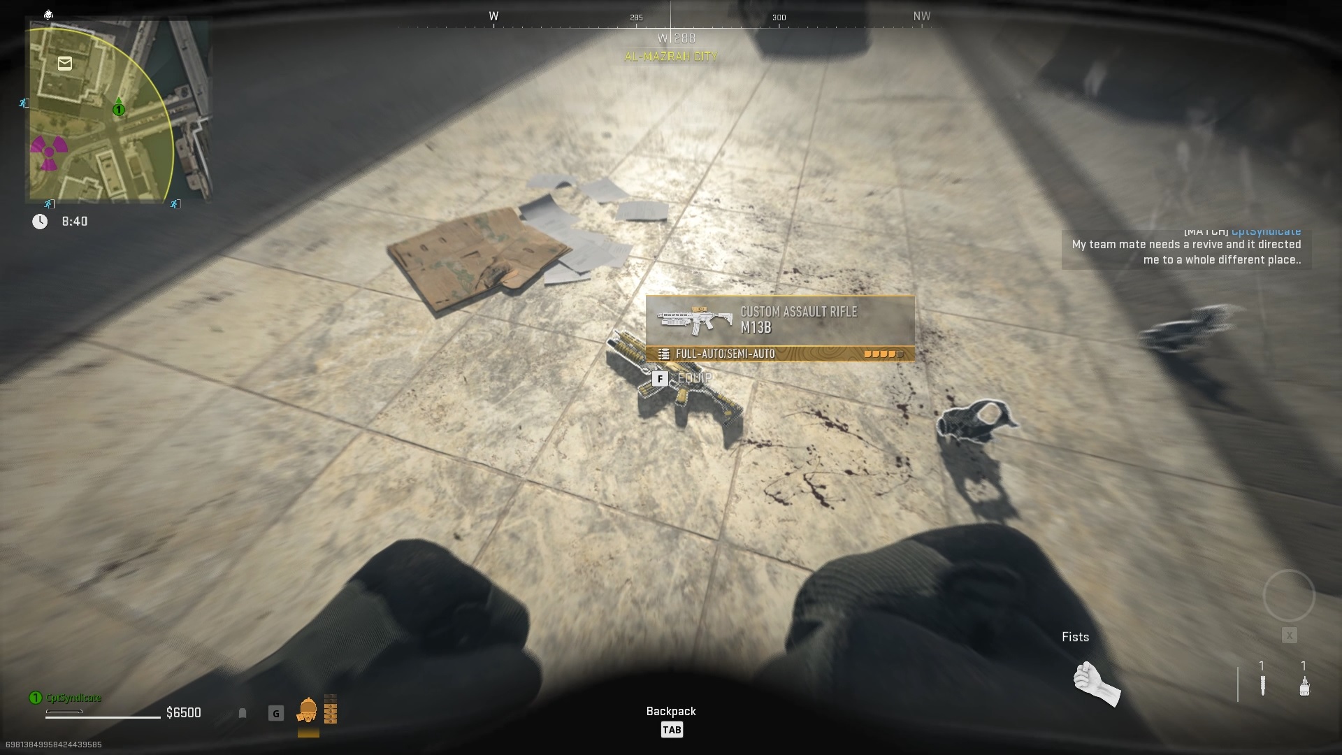 M B Weapon On Ground Dmz