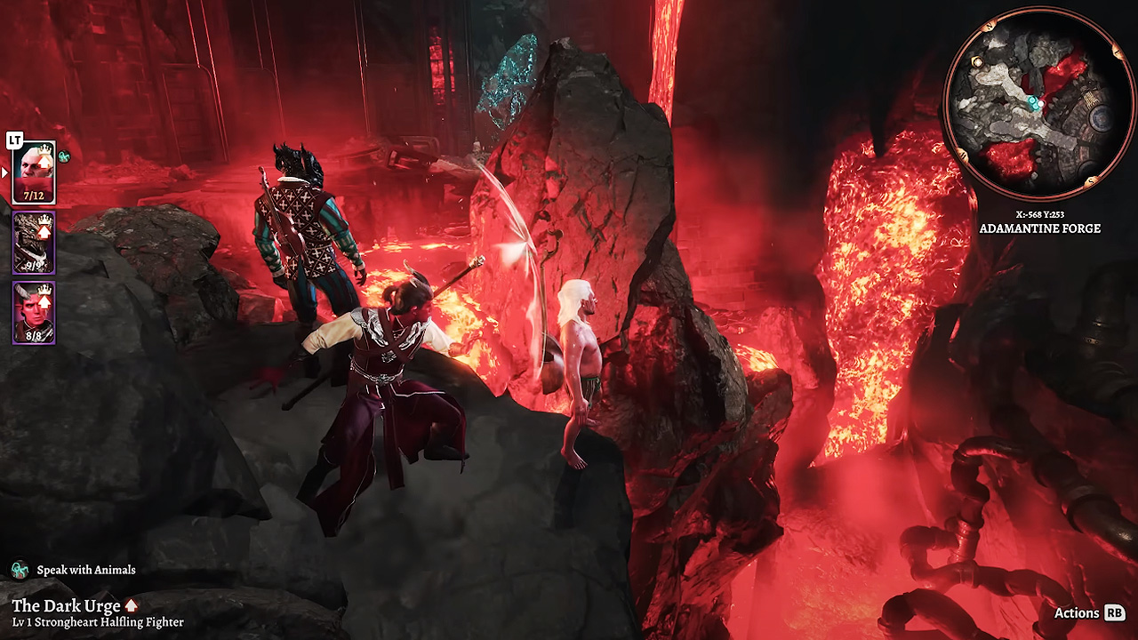 By the end of their Baldur's Gate 3 adventure, Astin's Tiefling shoved Wood's corrupted Halfling into the lava. This seems to be a familiar scene from somewhere.