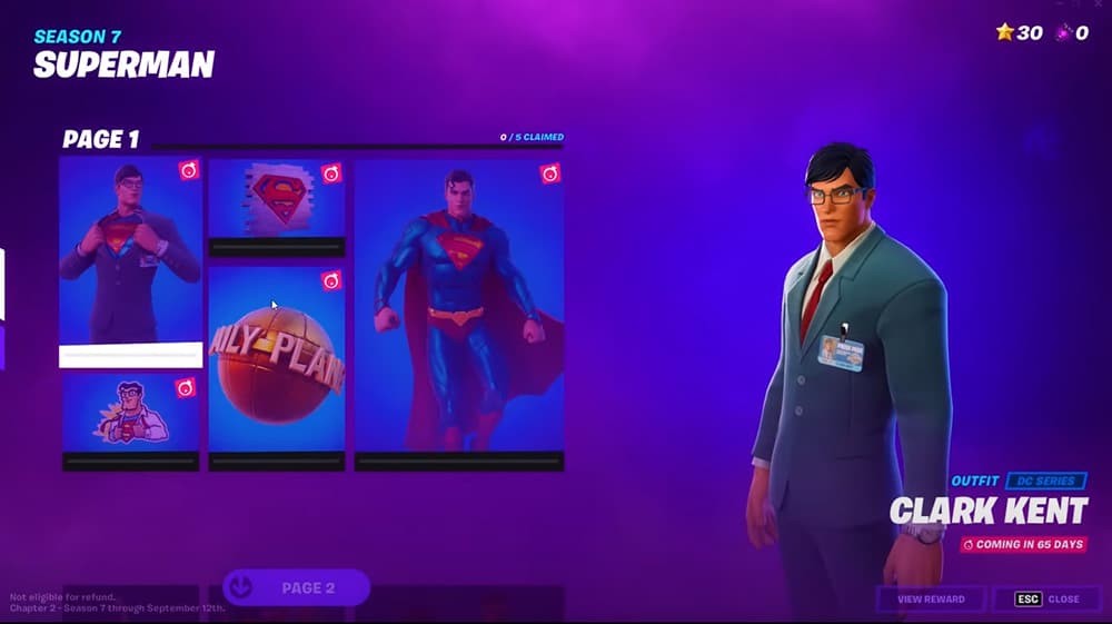Superman Flies Into Fortnite's Chapter 2 Season 7 Battle Pass
