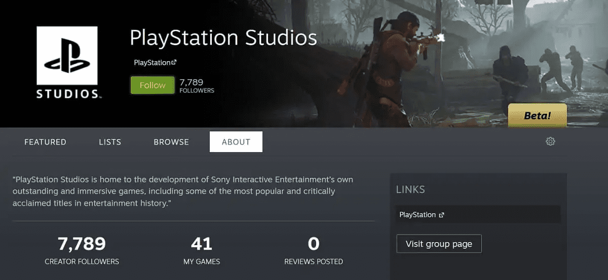 The Playstation Studios Steam Page Is Now Up