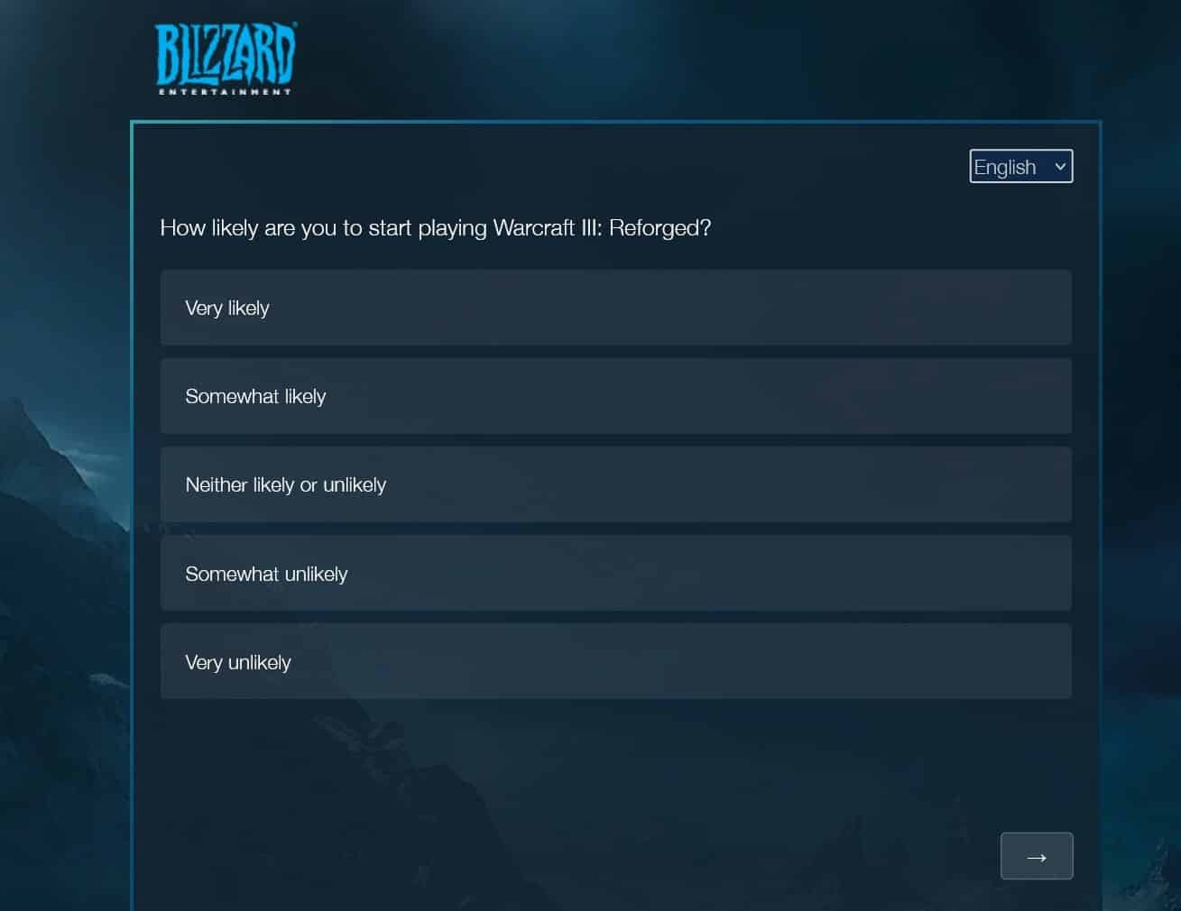 Blizzard Survey Warcarft
