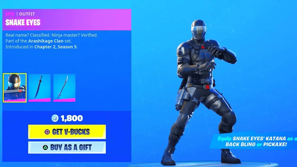Fortnite Enlists G.i. Joe’s Snake Eyes