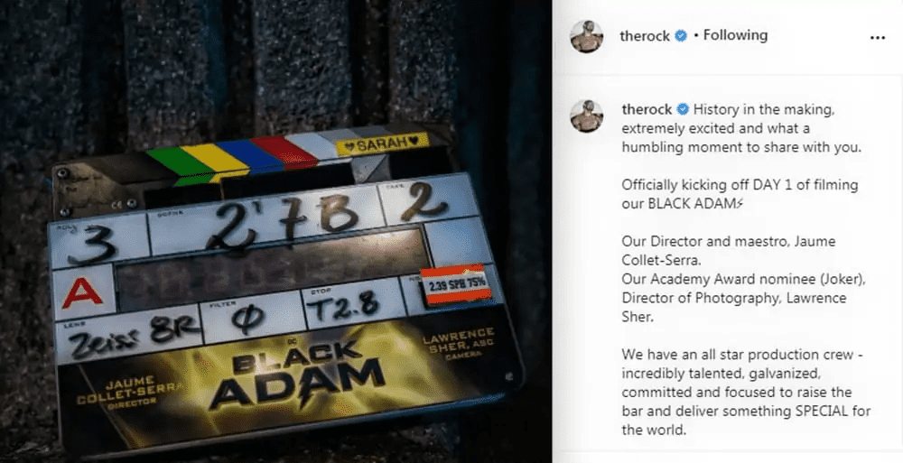Black Adam Begins With First On-set Photo