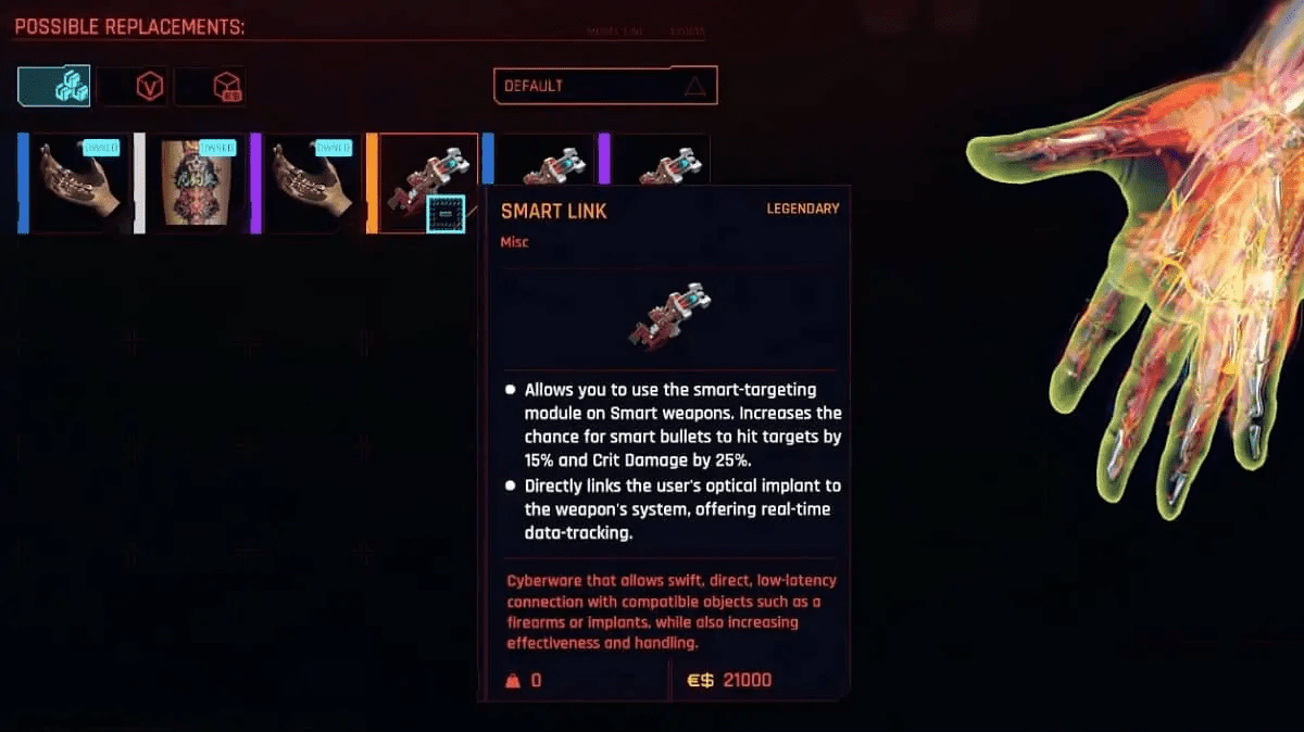 A Guide To The Best Cyberpunk 2077 Cyberwares