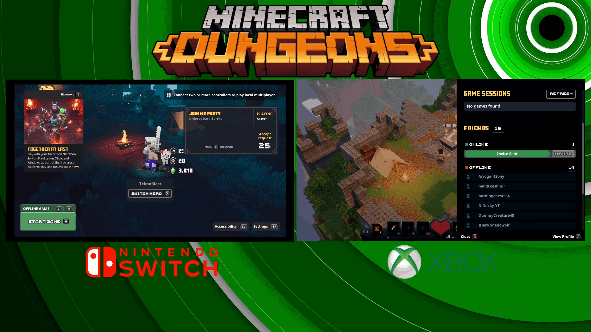Minecraft Dungeons Cross-platform Play Guide