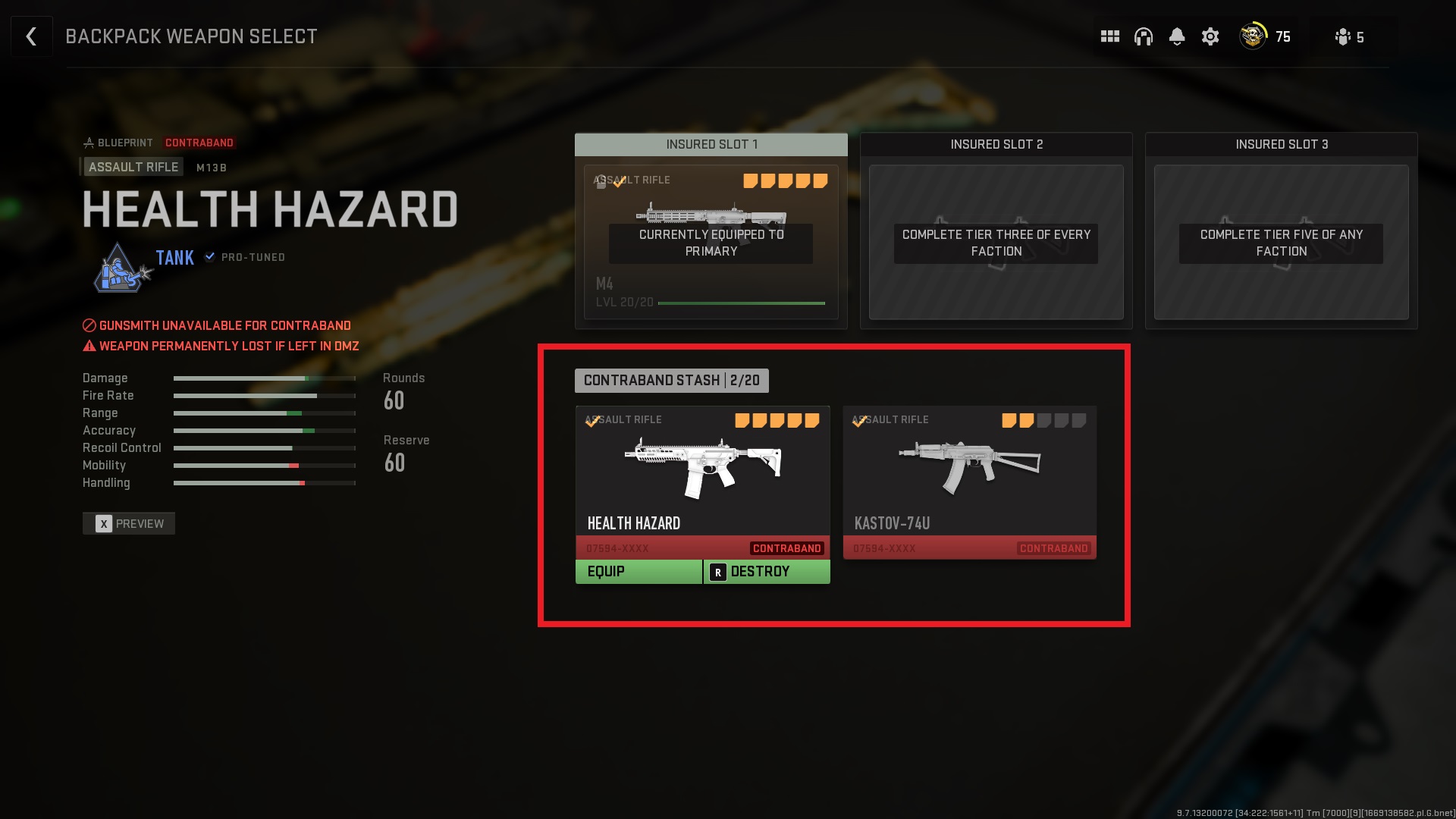 Contraband Weapons Stash Dmz